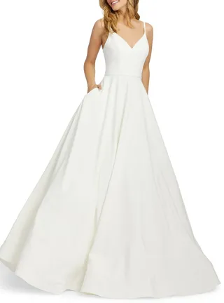 V-Neck Crepe Ballgown