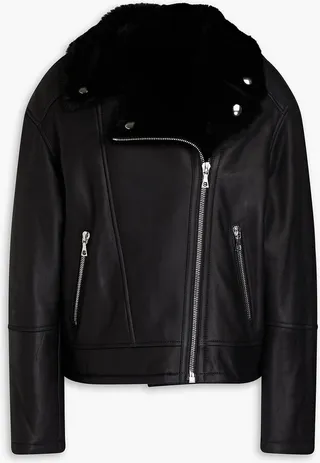 Shearling biker jacket