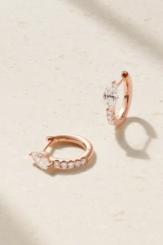 Anita Ko - Bobbi 18-karat Rose Gold Diamond Hoop Earrings - One size