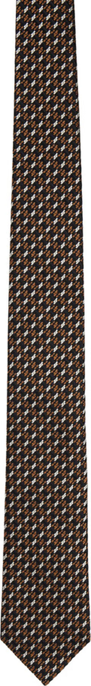 ZEGNA Brown & Navy Jacquard Tie