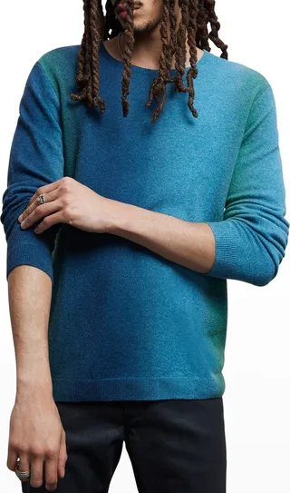 Men's Spruce Dip-Dyed Cashmere Sweater