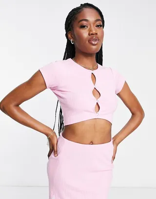 Miss Selfridge ribbed cap sleeve cardigan - part of a set