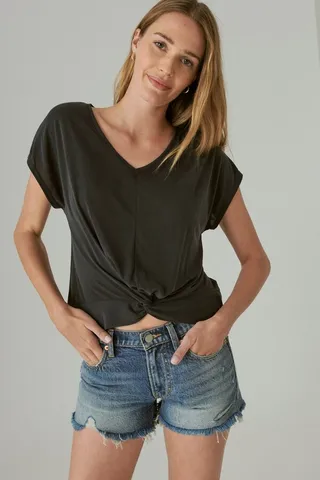 Sandwash Twist Front Tee