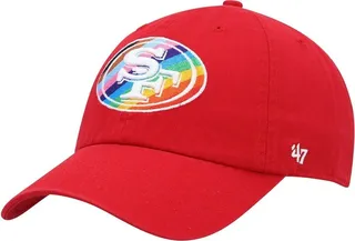 Men's '47 Scarlet San Francisco 49ers Pride Clean Up Adjustable Hat