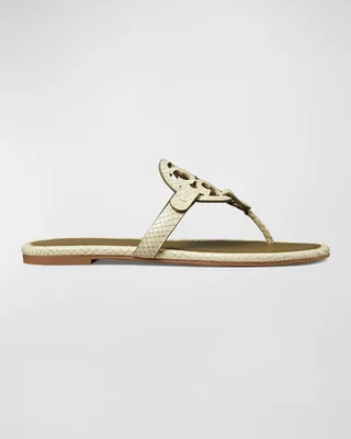 Miller Leather Logo Thong Sandals