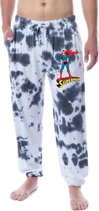 DC Comics Mens' Superman Superhero Tie Dye Sleep Jogger Pajama Pants (XXX-Large) Multicoloured