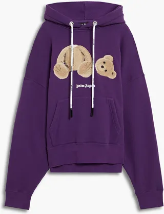 Appliquéd French cotton-terry hoodie