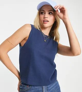 ASOS DESIGN Tall super soft tank top in navy