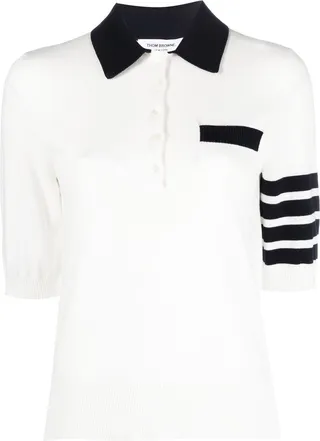 Hector pointelle-knit polo top
