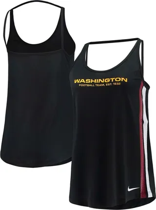Women's Black Washington Football Team Fashion Performance Tank Top