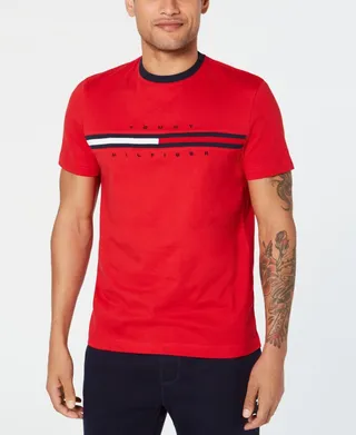 Tommy Hilfiger Men's Big & Tall Tino Logo Short Sleeve T-Shirt