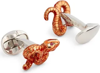 Deakin & Francis Sterling Silver Snake Cufflinks