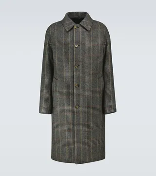 Irvine checked cashmere coat