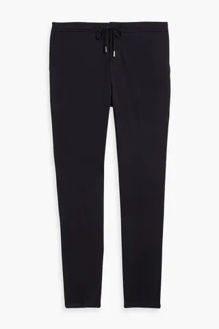 Tapered mélange wool track pants