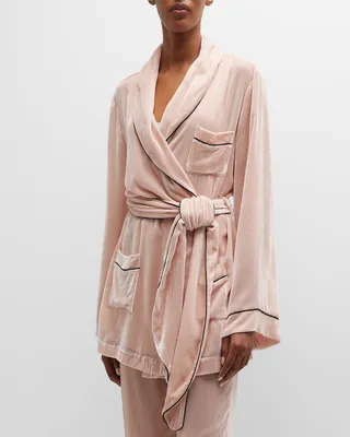 Bon Vivant Belted Velvet Wrap Robe