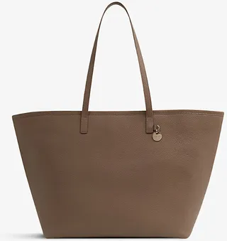 Womens Brown Dena Brand-plaque Leather Tote bag