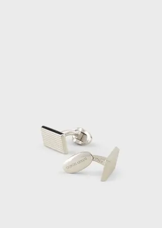 925 Sterling Silver Cufflinks With A Stippled Effect