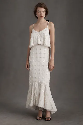 BHLDN Remy Beaded Cami & Skirt Bridal Set White