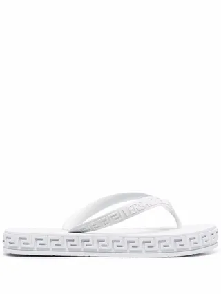 Greca-debossed flip flops