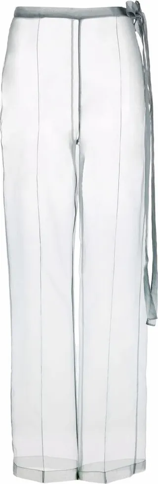 High-Waisted Sheer Trousers