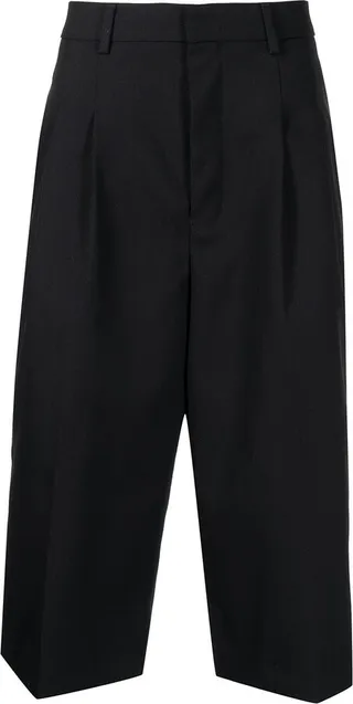 Pleated Cropped Trousers