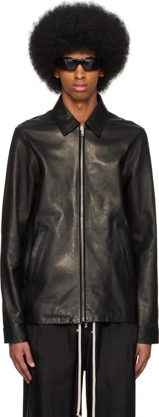 Rick Owens Black Brad Leather Jacket