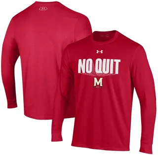 Men's Under Armour Red Maryland Terrapins Shooter Performance Long Sleeve T-shirt