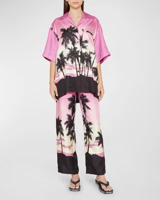 Oversized Sunset Bowling Shirt