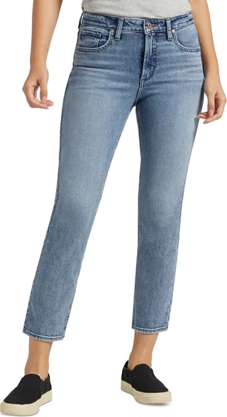 Silver Jeans Co. Women's Most Wanted Mid-Rise Straight-Leg Ankle Jeans