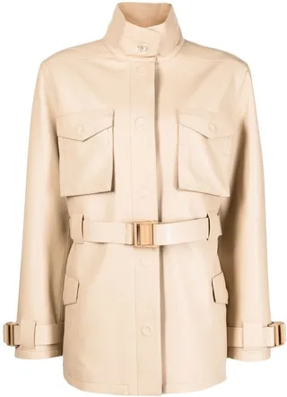 Single-Breasted Belted-Waist Coat