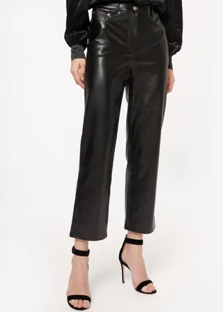 Hanie Vegan Leather Pant in Black
