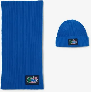 Unisex Ribbed Wool Beanie And Scarf Gift Set
