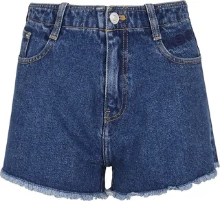 Kenzo Mid-Rise Fringed Edge Denim Shorts