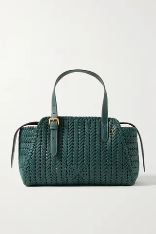 Anya Hindmarch - The Neeson Woven Textured-leather Tote - Green