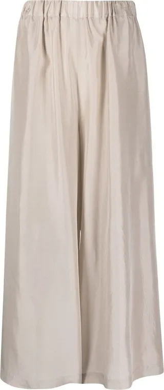Elasticated-Waistband Cropped Trousers