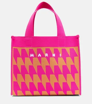 Logo Small jacquard canvas tote bag