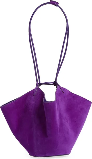 Mini Lotus Suede Shoulder Bag