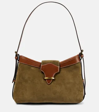 Botsy Baguette suede shoulder bag