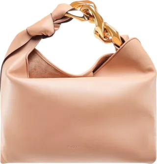Light beige Chain Hobo Shoulder Bag from J.W. Anderson Leather shoulder bah with iconic chain