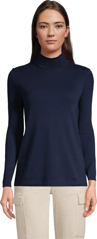 Lands' End Women's Petite Supima Cotton Long Sleeve Turtleneck