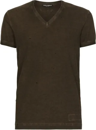 punched-holes cotton T-shirt