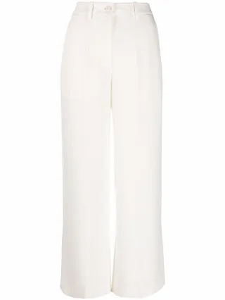 Straight-Leg Silk Trousers