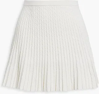 Baker cable-knit cotton-blend mini skirt