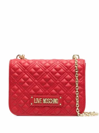 Quilted Logo-Plaque Shoulder Bag