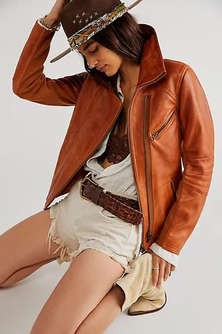 Cora Leather Jacket by We The Free at Free People
