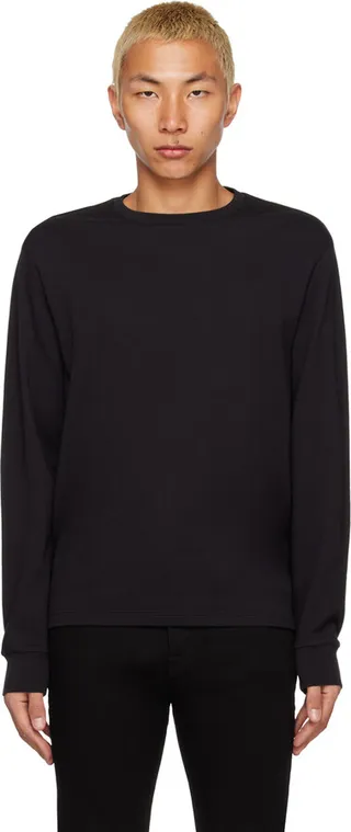 FRAME Black Duo Fold Long Sleeve T-Shirt