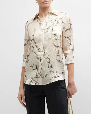 Link Up Ex Bf Button-Front Shirt