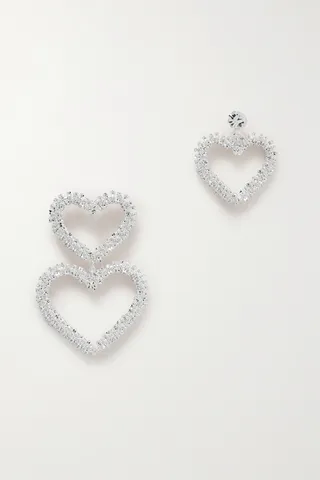 Magda Butrym - Oversized Asymmetric Silver-tone Crystal Earrings - One size