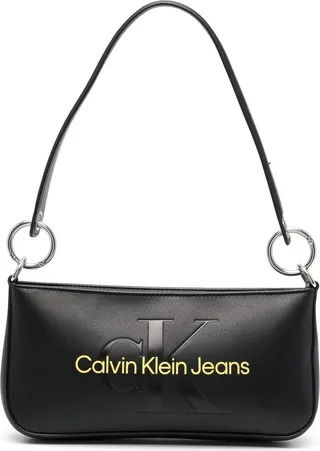 Embossed-Logo Shoulder Bag