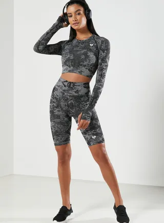 Camo Seamless Cycling Shorts